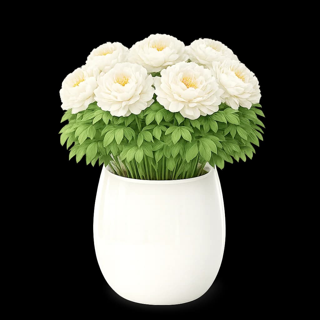 A fully grown peony, one of the plants a banked focus balance can buy.